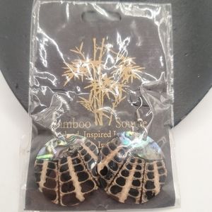 bamboo Source Island inspired jewelry mother of pearl and shell Circle dangling